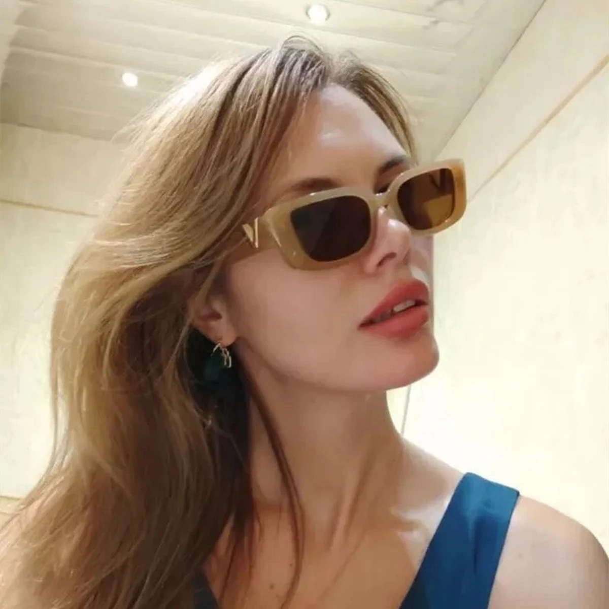 Brown Cat Eye Tinted Sunglasses thumbnail 3