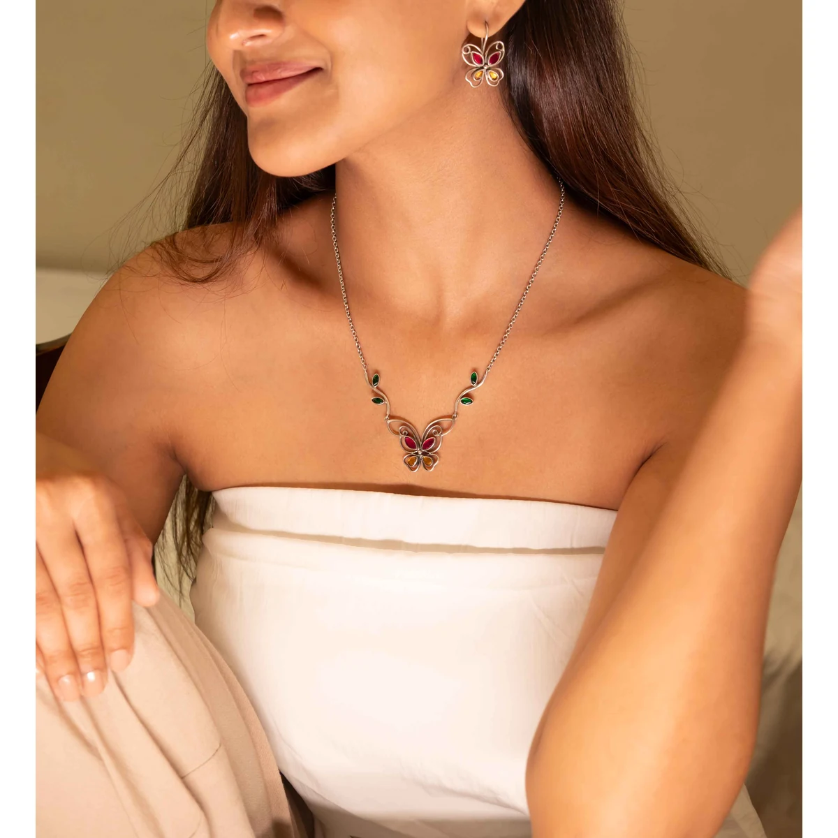 Premium Adya Titli Aur Patti Necklace Set