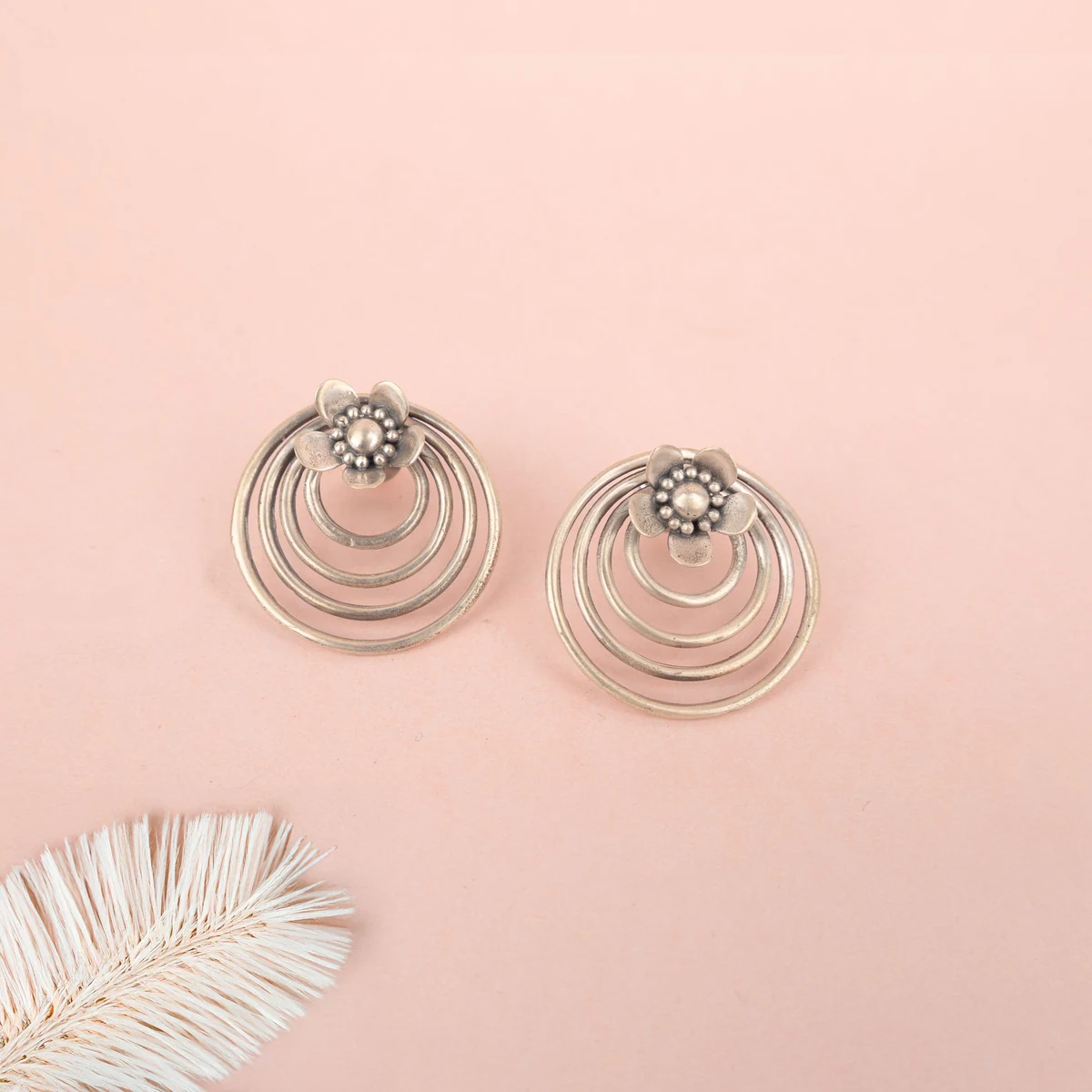 Premium Moh Concentric Flower Embossed Earring thumbnail 4
