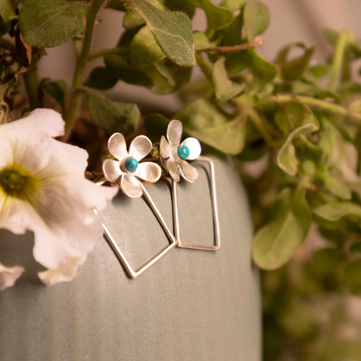 Premium Moh Bloom Frame Stud Earrings