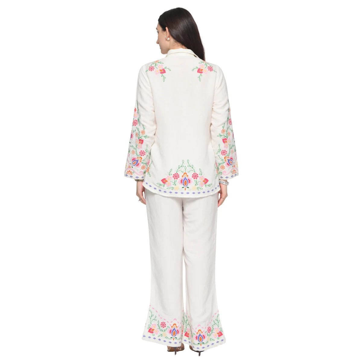 Premium Women's Embroidered Bloom Affair Linen Co-ord Set Style 2 thumbnail 4