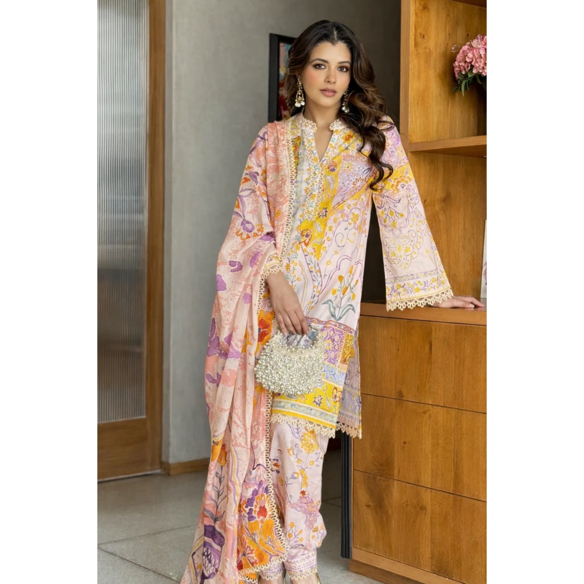 Premium Women's Pink Jaipur Flora Cotton Kurta Set thumbnail 4