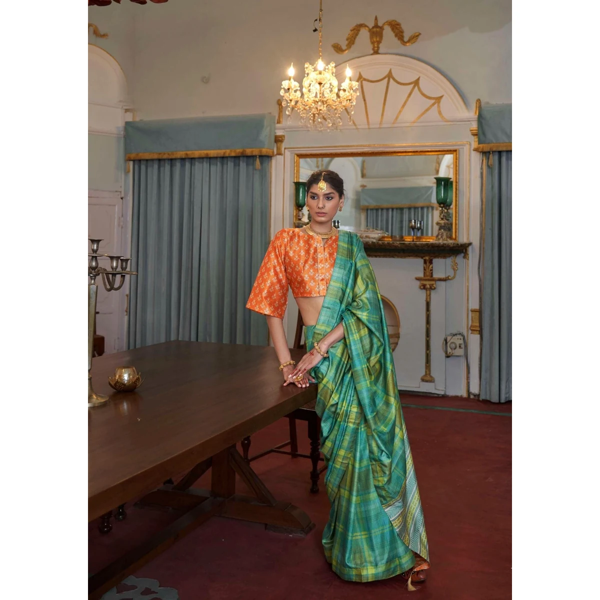 Premium Linobloom Linen Saree for Wedding Wear thumbnail 2