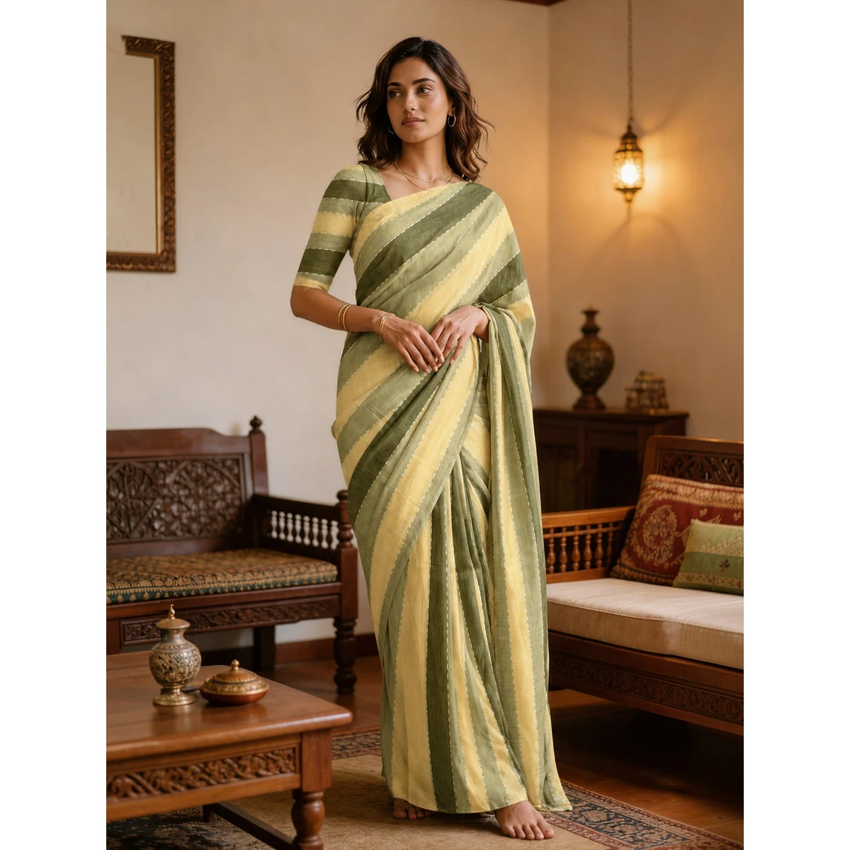 Premium Mul Cotton Doore Zari Patta Saree
