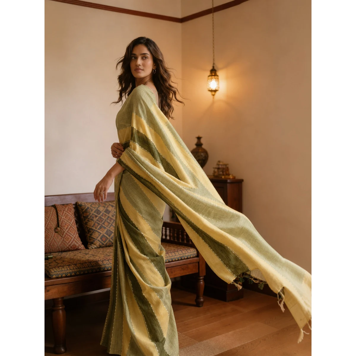 Premium Mul Cotton Doore Zari Patta Saree thumbnail 2