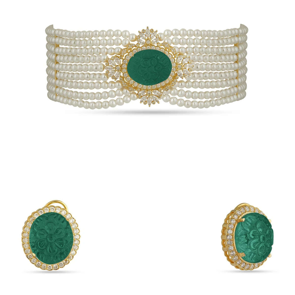Premium Angelica - Carved Doublet & Pearl Choker