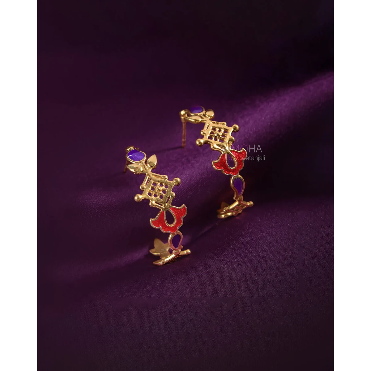 Premium Buti Hoop Silver Earrings
