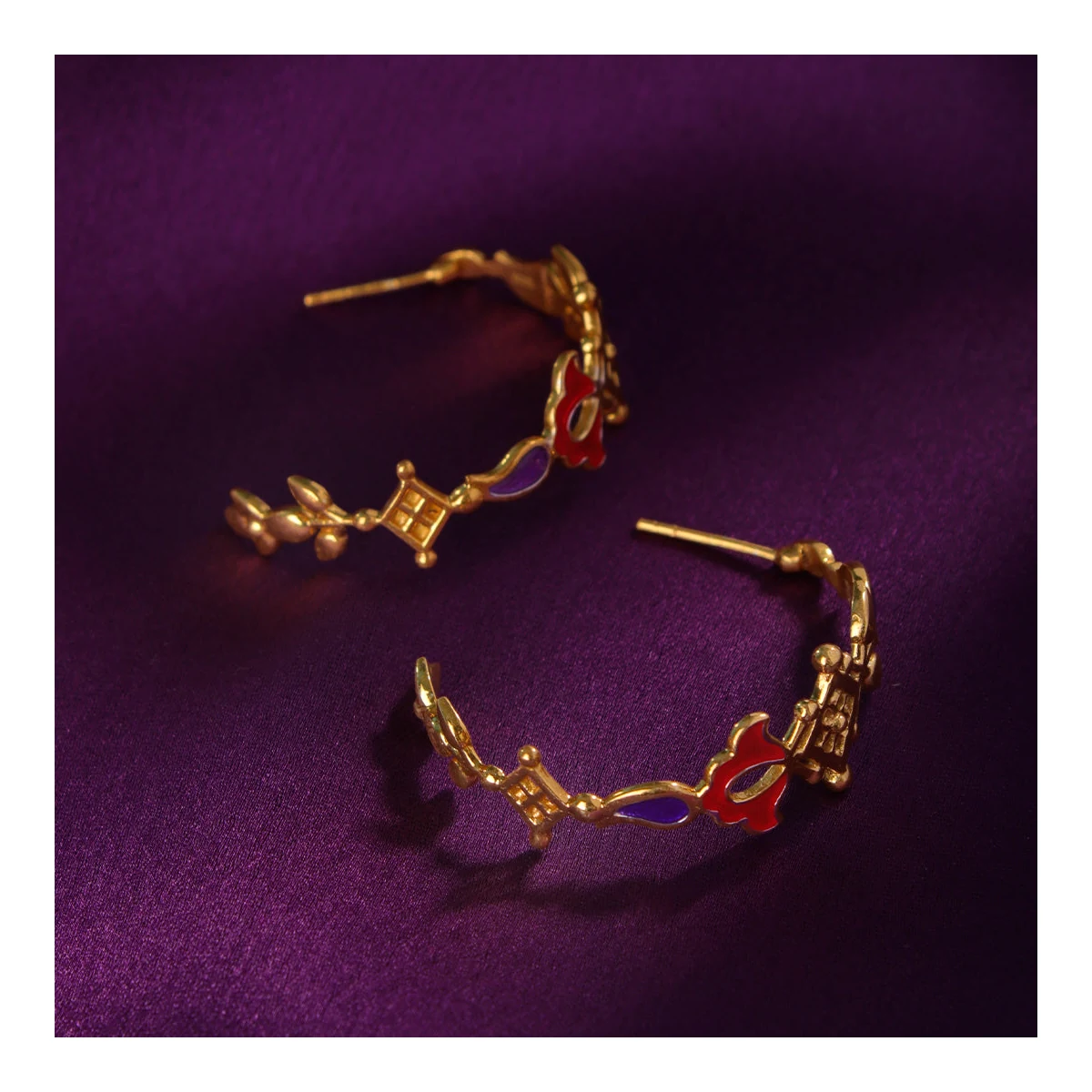 Premium Buti Hoop Silver Earrings thumbnail 3