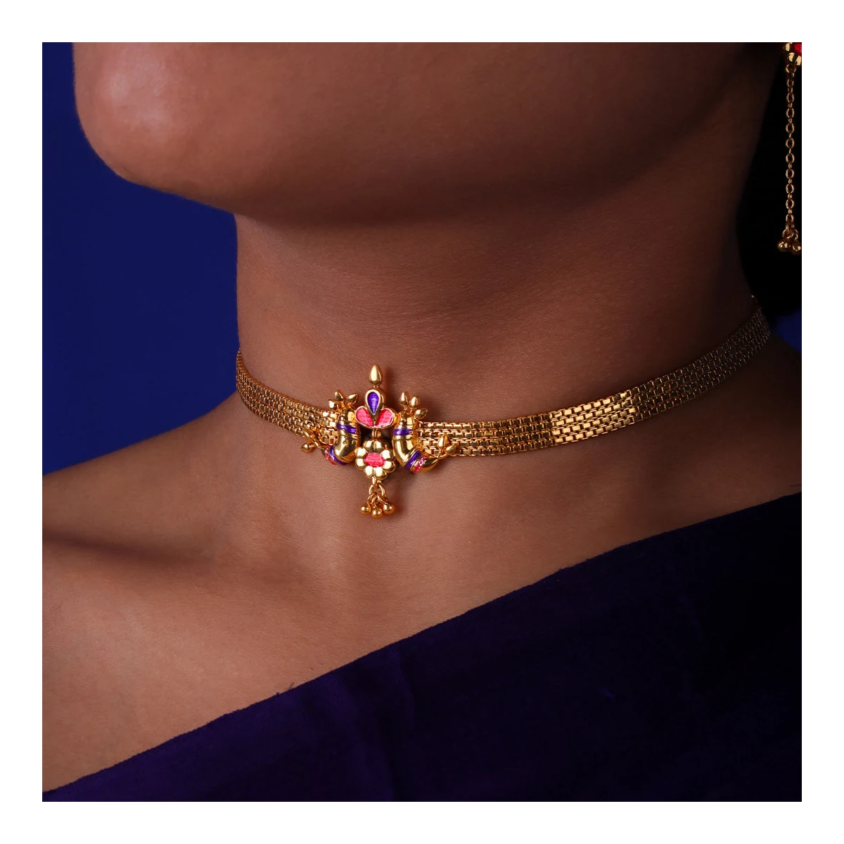 Premium Pakhi Silver choker Necklace thumbnail 2