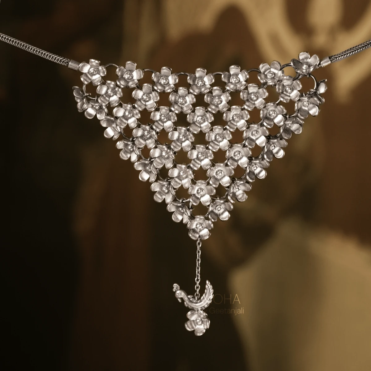 Premium Mogra Silver Necklace thumbnail 2