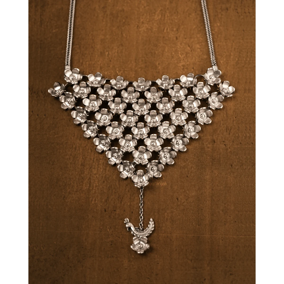 Premium Mogra Silver Necklace thumbnail 3