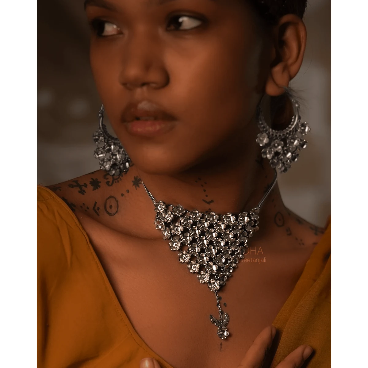 Premium Mogra Silver Necklace thumbnail 4