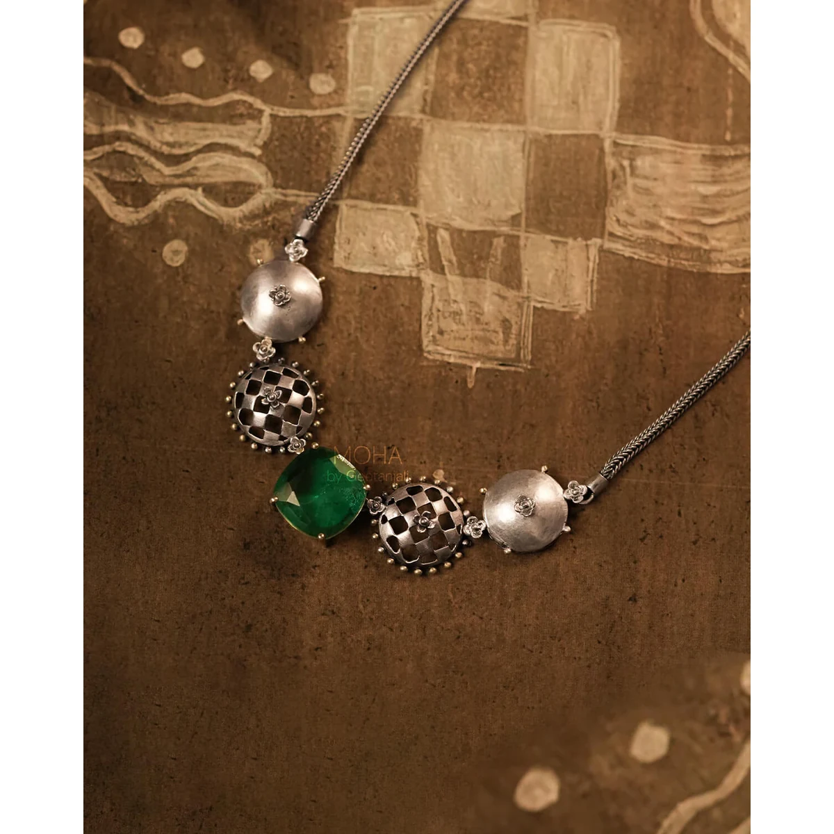 Premium Jharokha Silver Necklace