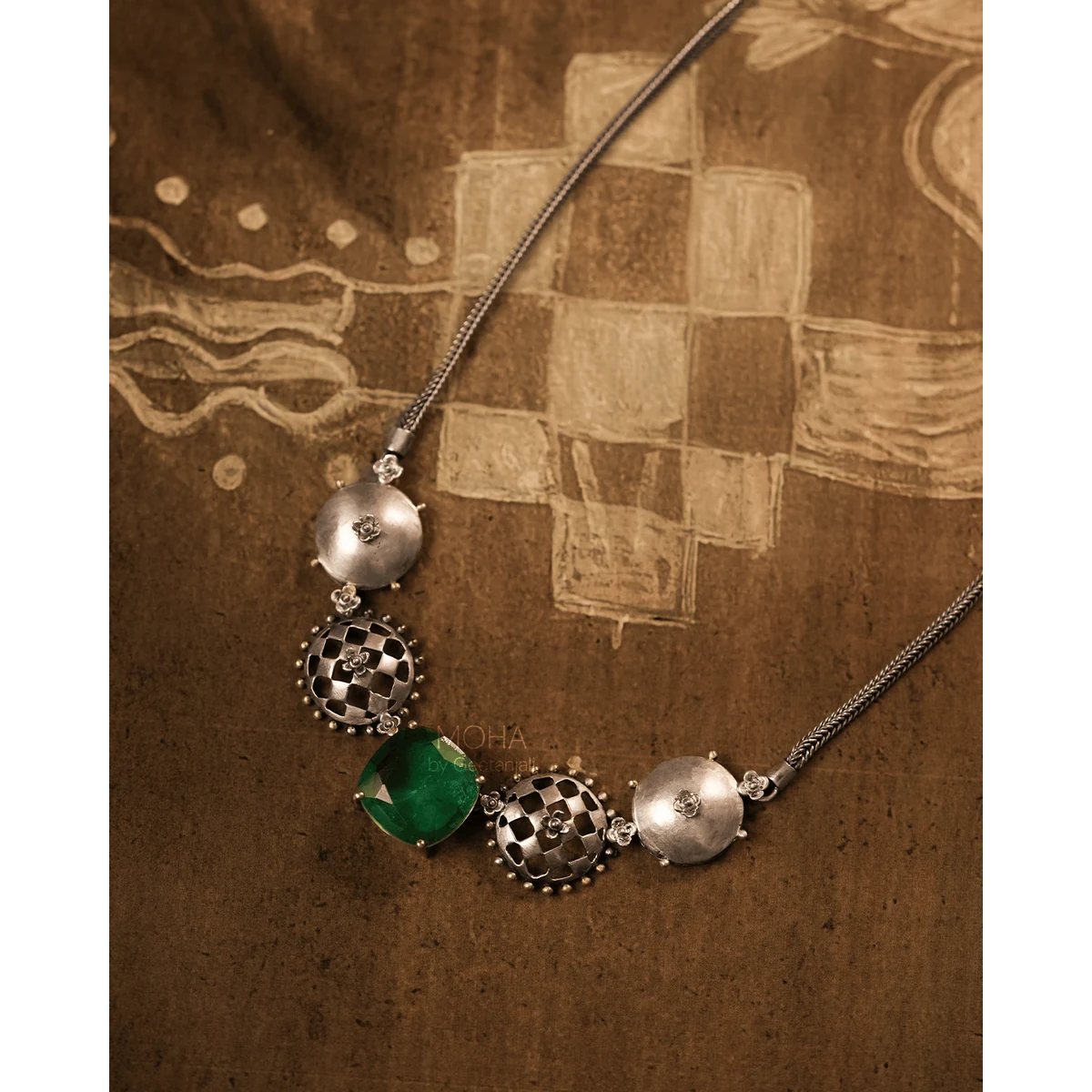 Premium Jharokha Silver Necklace thumbnail 3