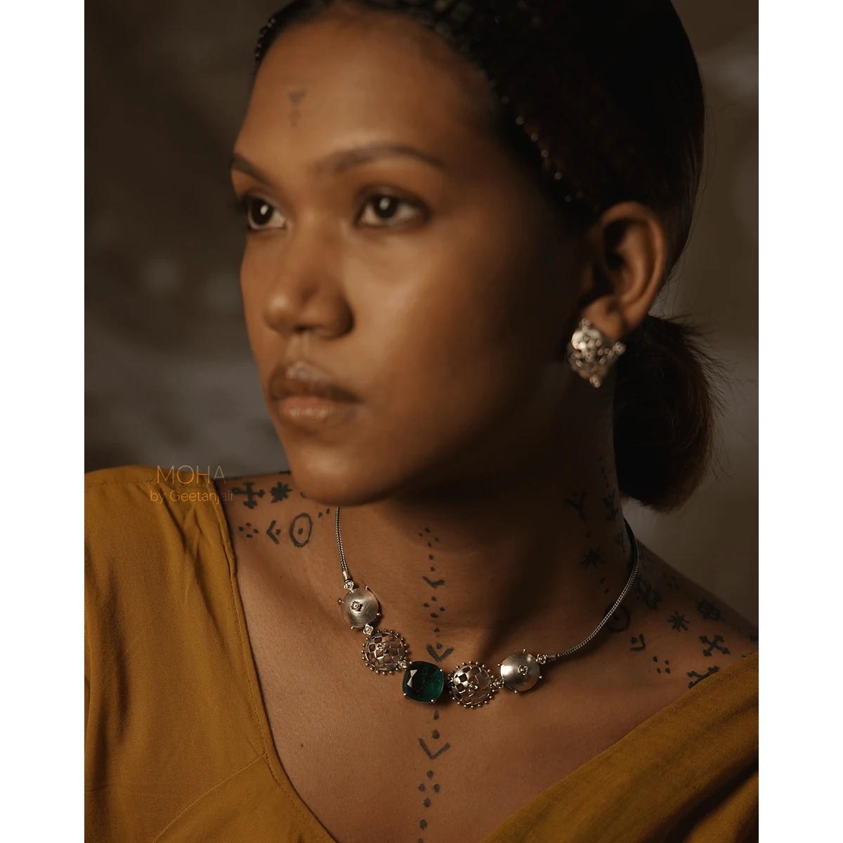 Premium Jharokha Silver Necklace thumbnail 4
