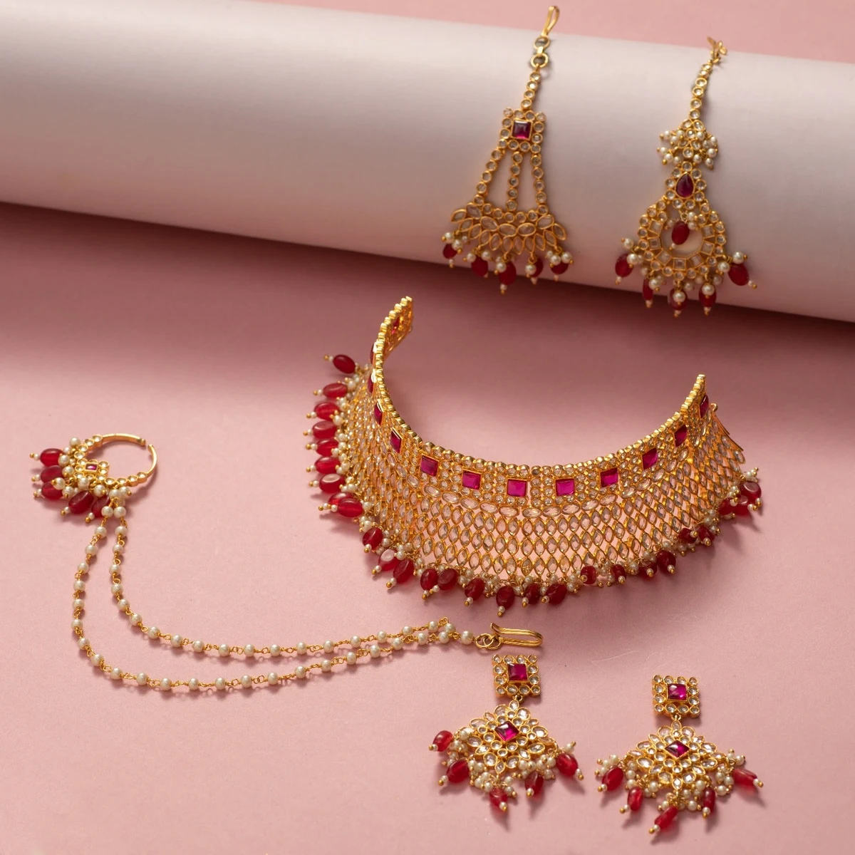 Premium Ogan Kundan Bridal Set thumbnail 2