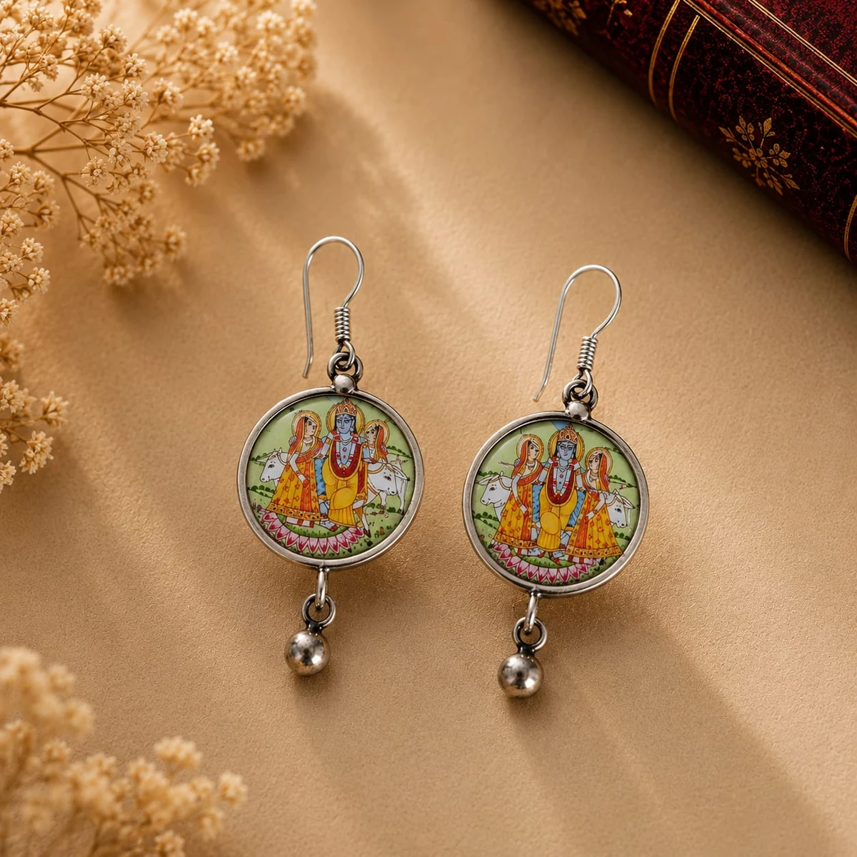 Premium Pichwai Oxidized Dangler