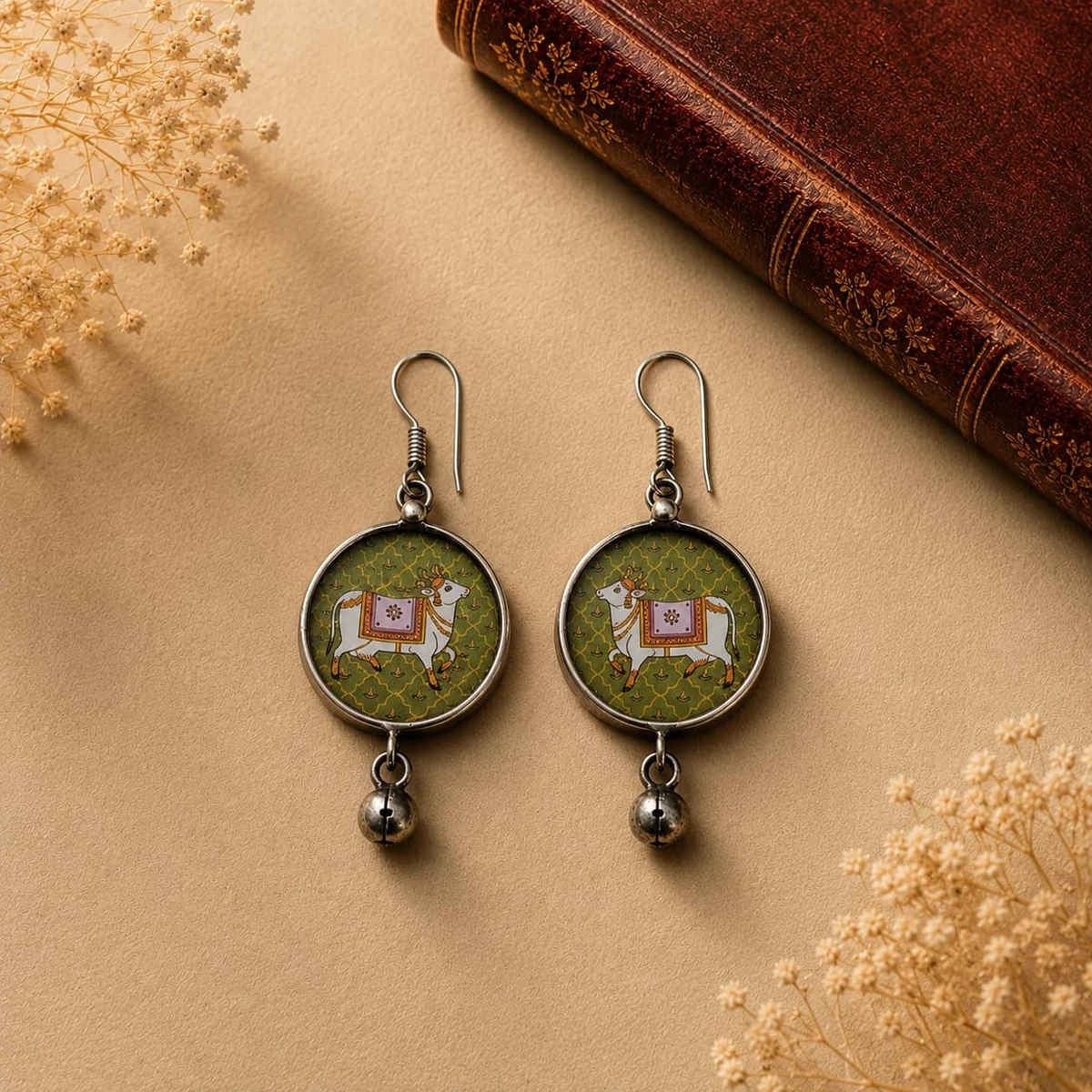 Premium Pichwai Oxidized Dangler thumbnail 4