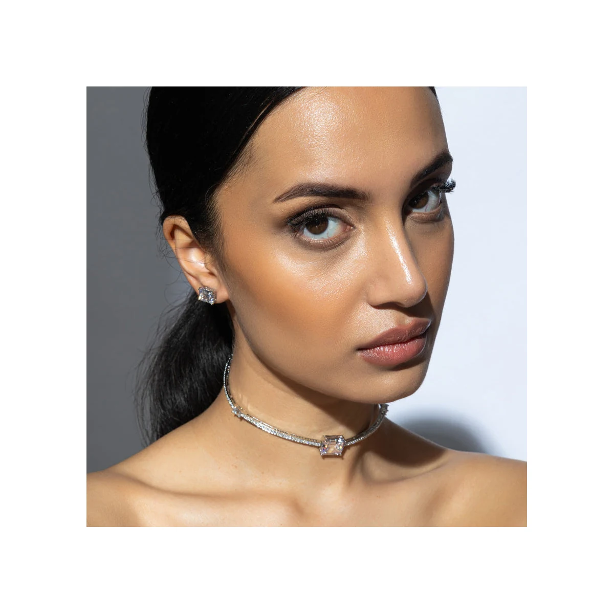 Premium Cece - White CZ Choker thumbnail 4
