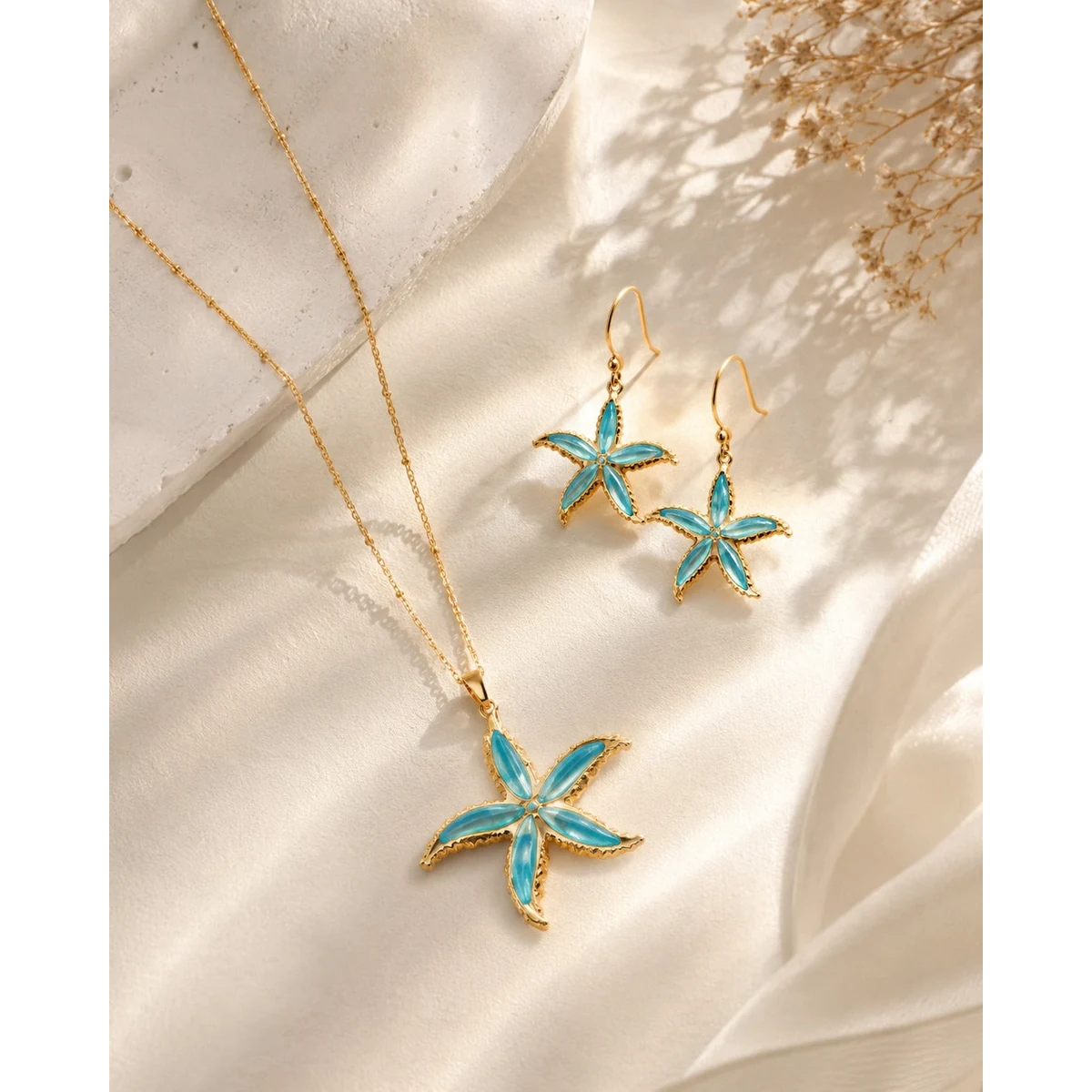 Premium Sea Bloom Starfish Pendant Set