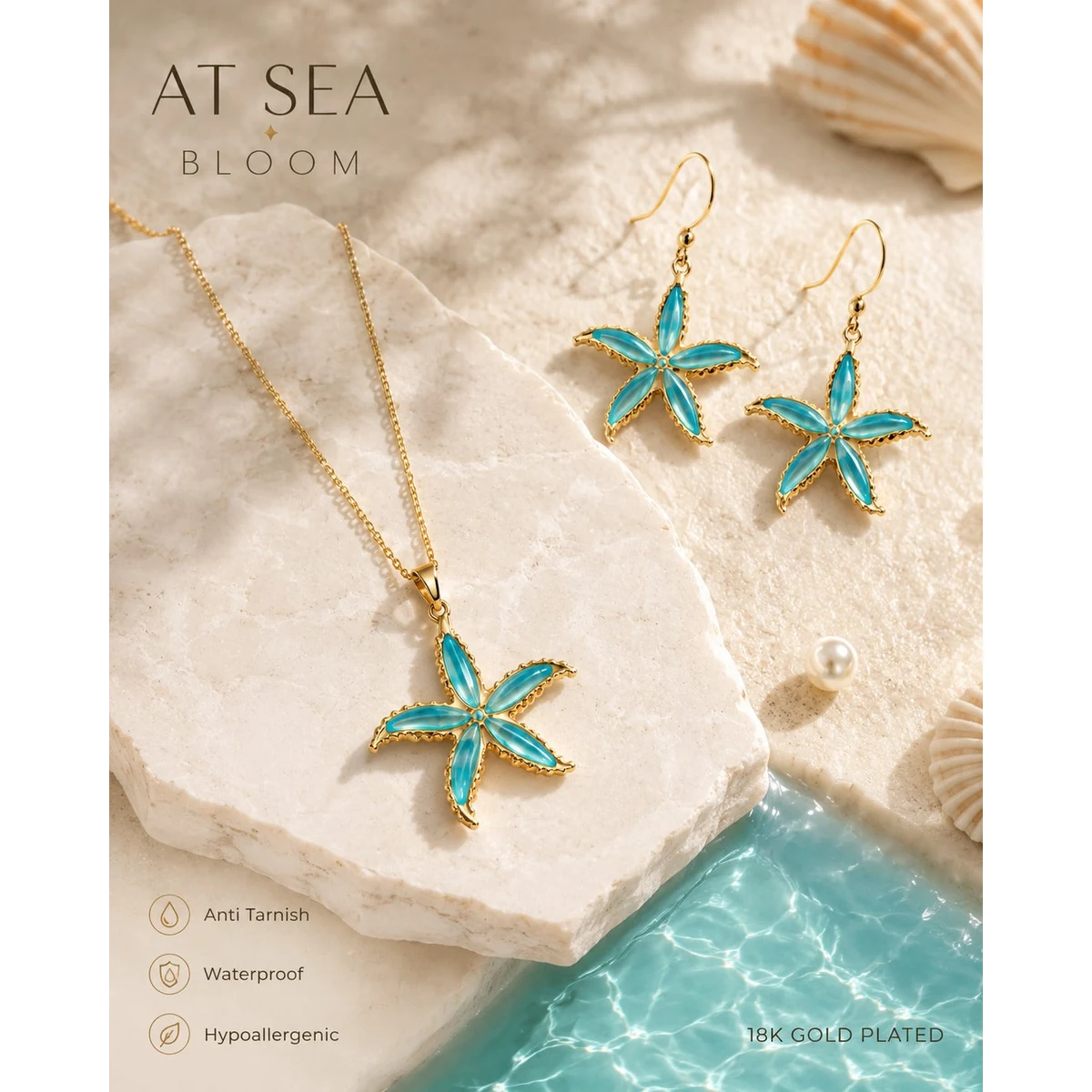 Premium Sea Bloom Starfish Pendant Set thumbnail 2