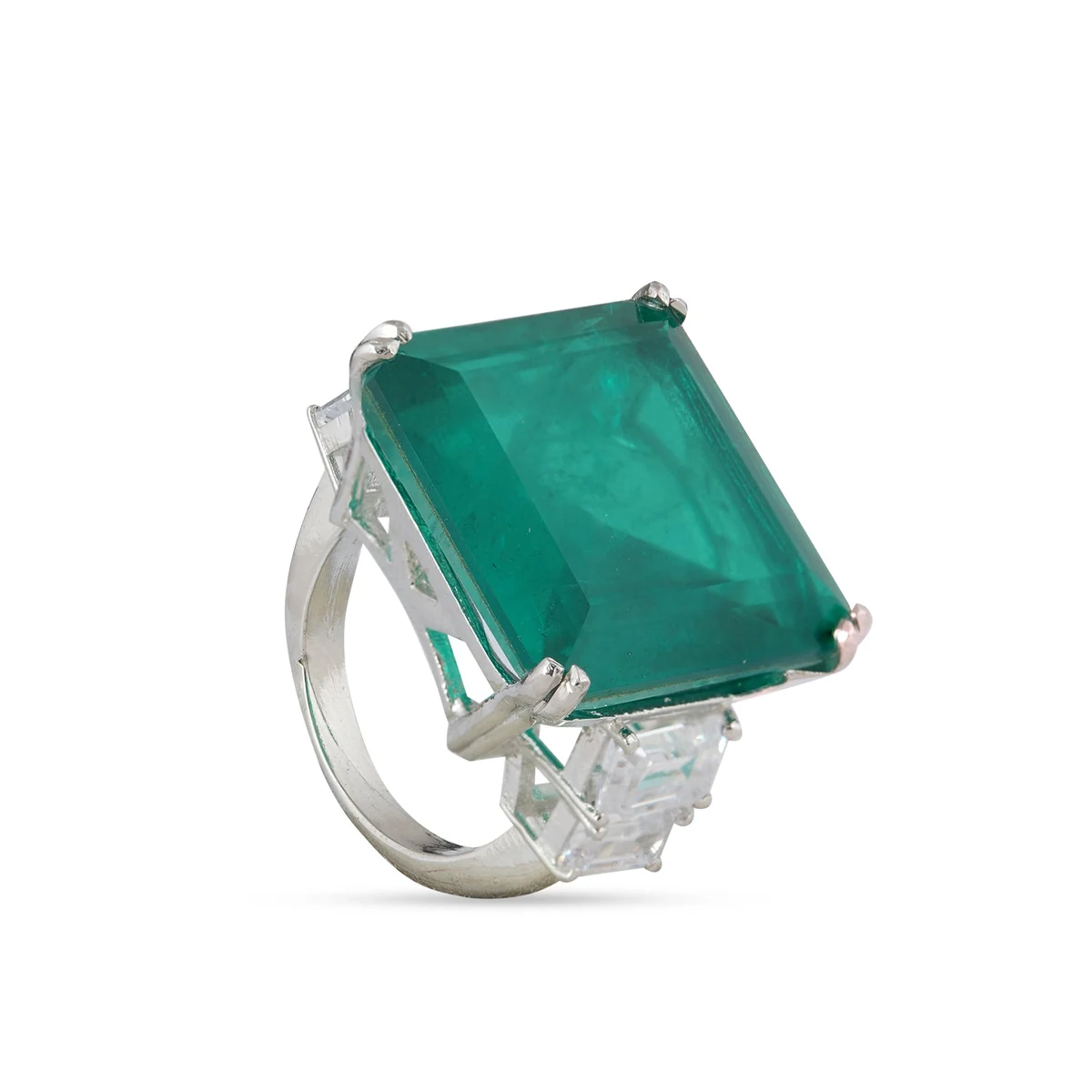 Premium Emmalyn - Green Stone CZ Ring