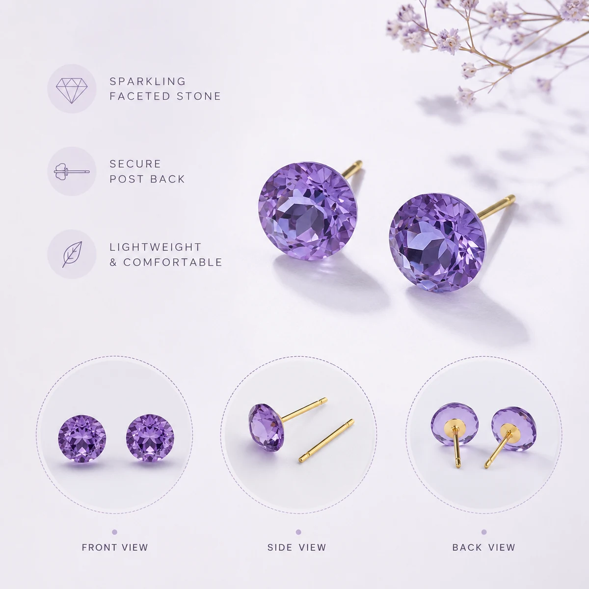 Premium AT Combo Light Stud Earrings thumbnail 4