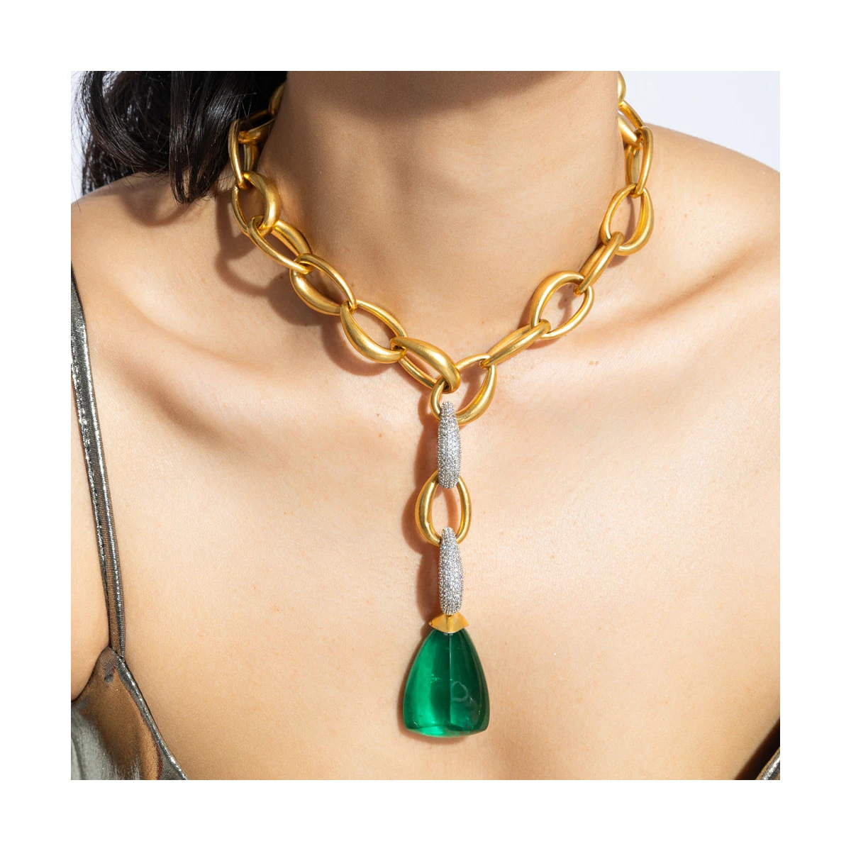 Premium Layla - Gold Link & Doublet Necklace thumbnail 2