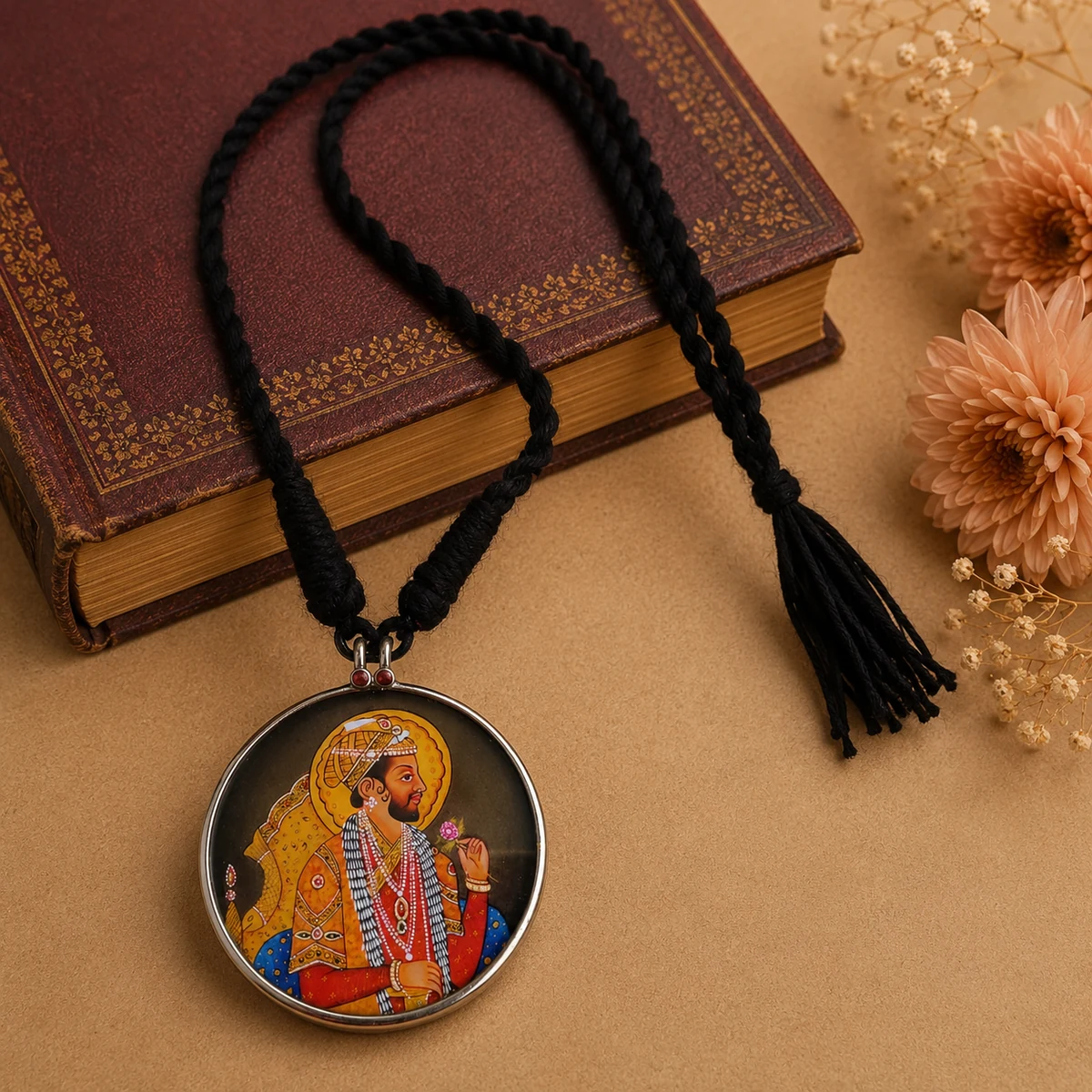 Premium Pichwai Work Rajasthani Miniature Art Thread Necklace thumbnail 2