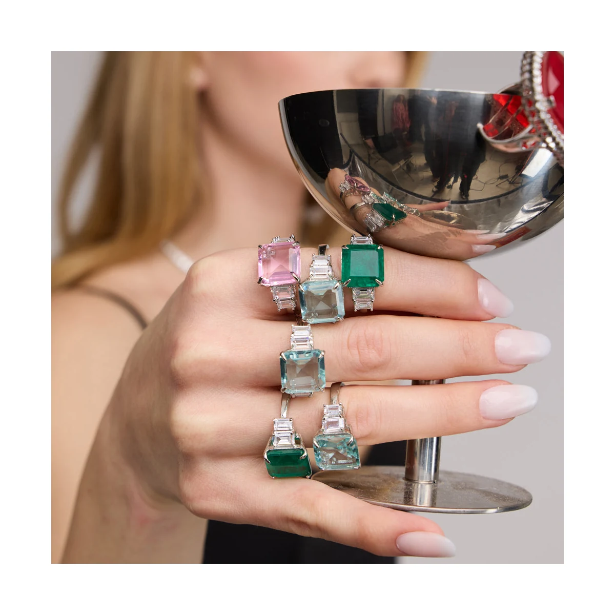 Premium Denver - Aqua Blue Cubic Zirconia Ring thumbnail 2