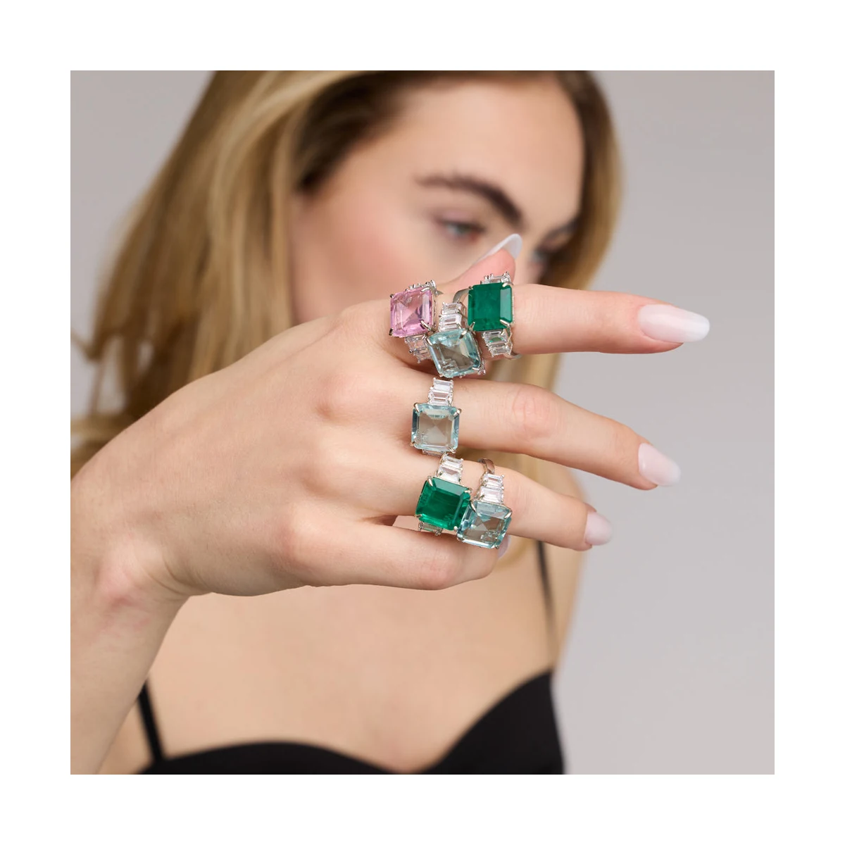 Premium Denver - Aqua Blue Cubic Zirconia Ring thumbnail 3