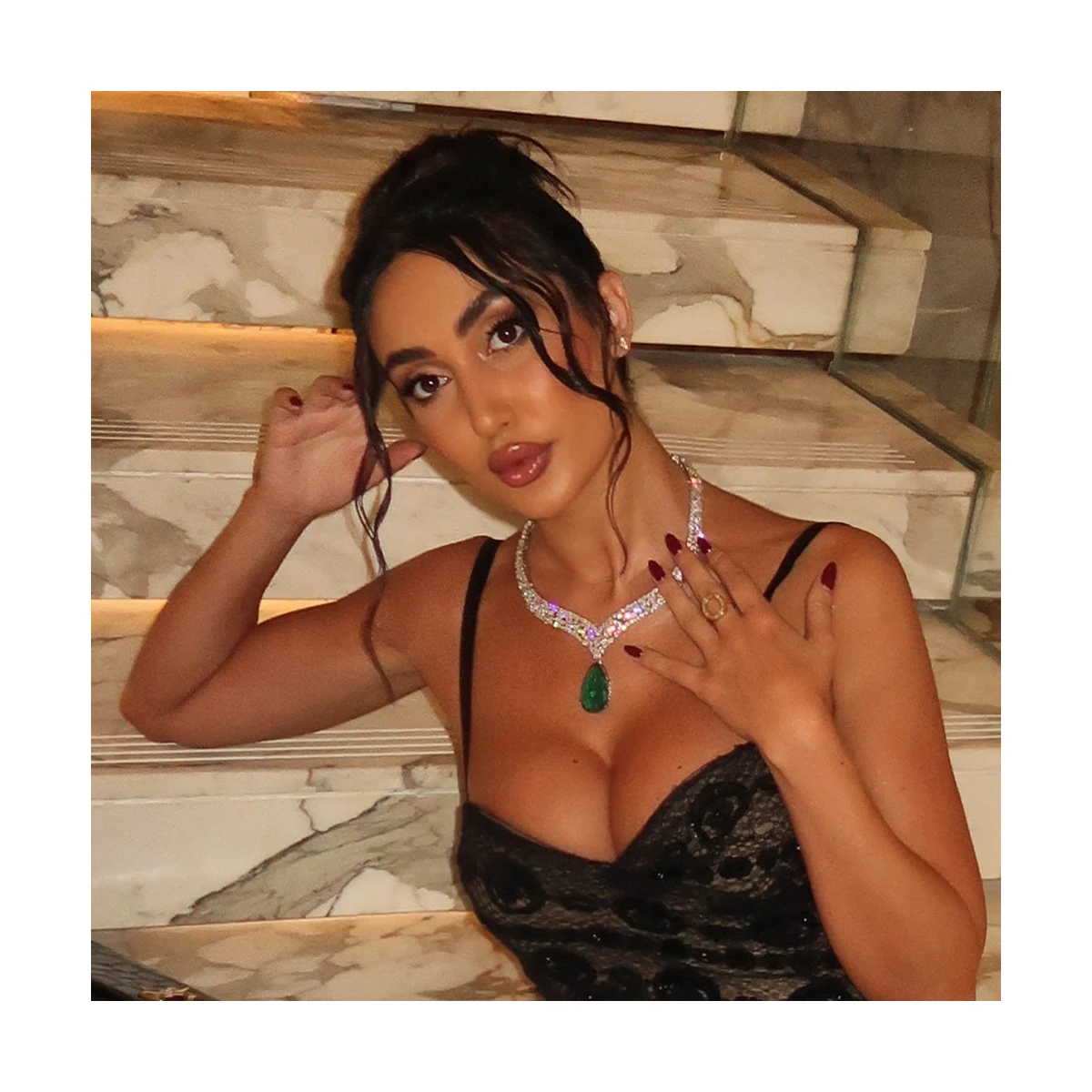 Premium Ziba - Cubic Zirconia Necklace Set thumbnail 3