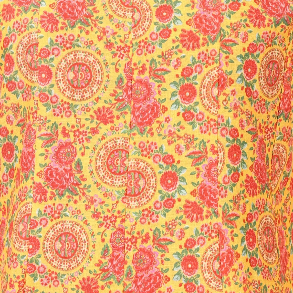 Yellow Floral Printed Rayon Flared Kurta With Pants Co-ord Set thumbnail 3