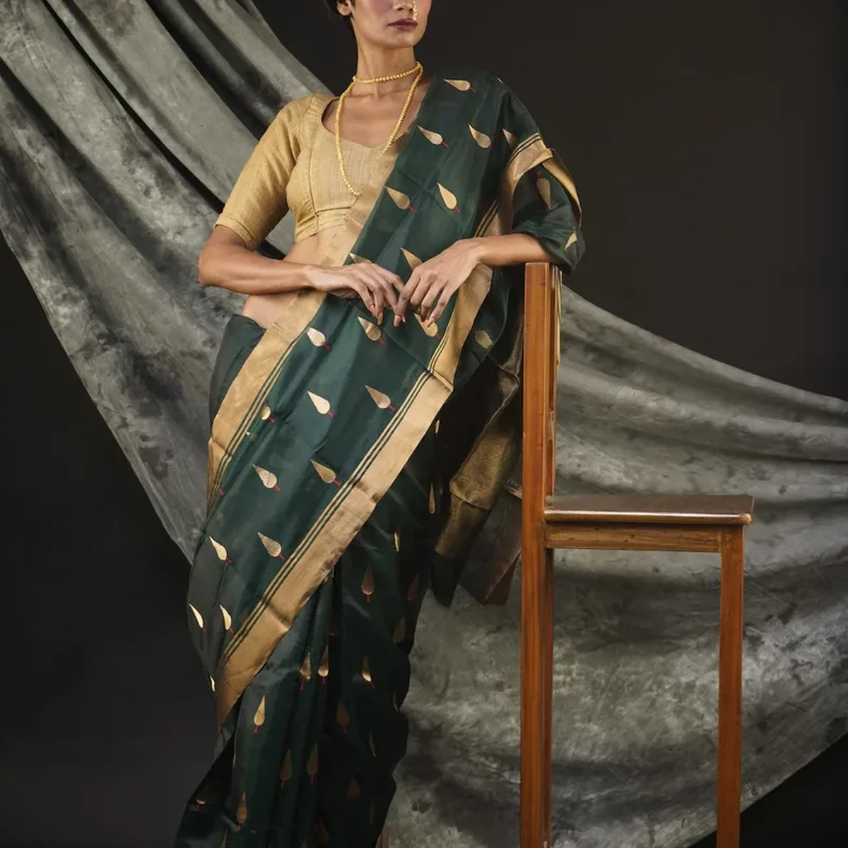 Embroidered Chanderi Silk Saree