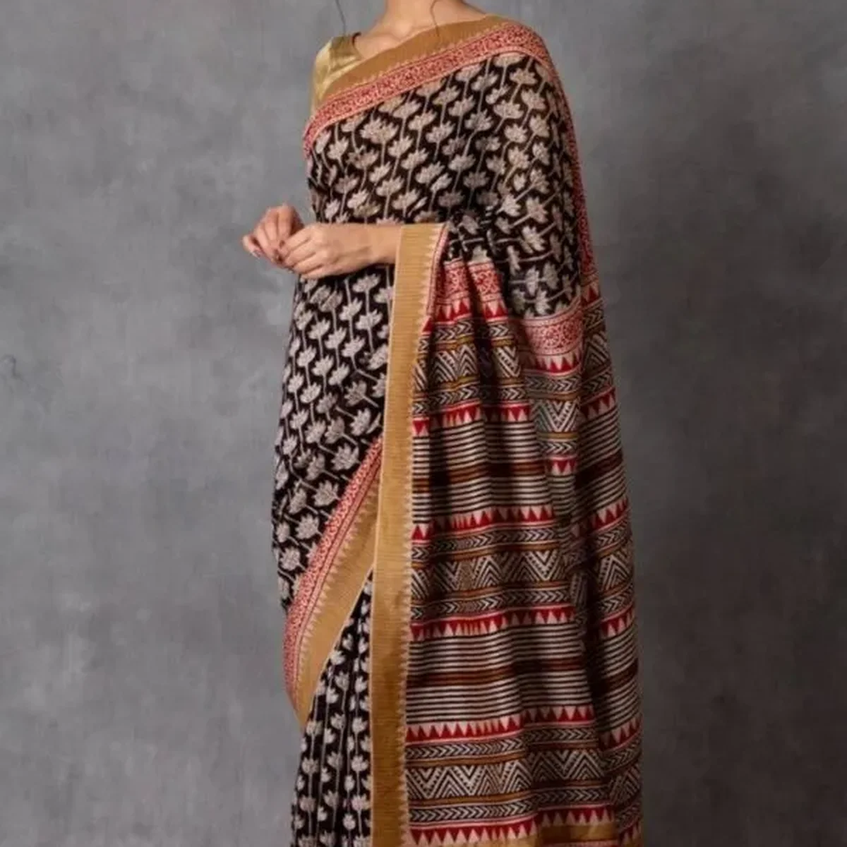 Embroidered Chanderi Silk Saree thumbnail 2