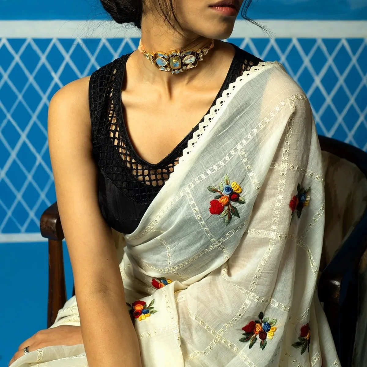 Embroidered Chanderi Silk Saree thumbnail 3