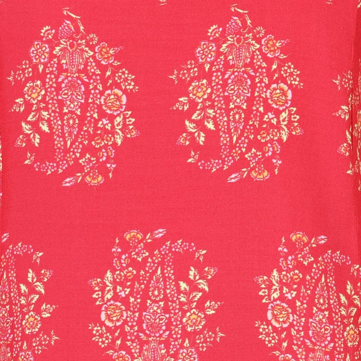 Red Floral Printed Flared Kurta with Pants Set thumbnail 3