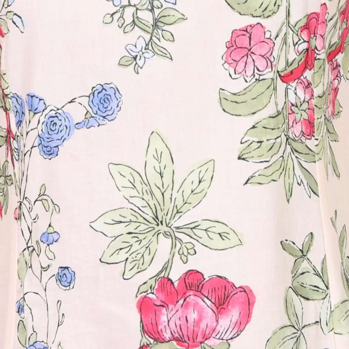 Peach Floral Printed Pure Cotton A-line Kurta with Pants Co-ord Set thumbnail 3