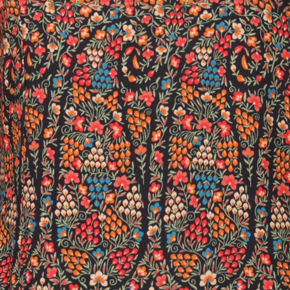 Black Floral Printed A-line Kurta with Pants Set thumbnail 2