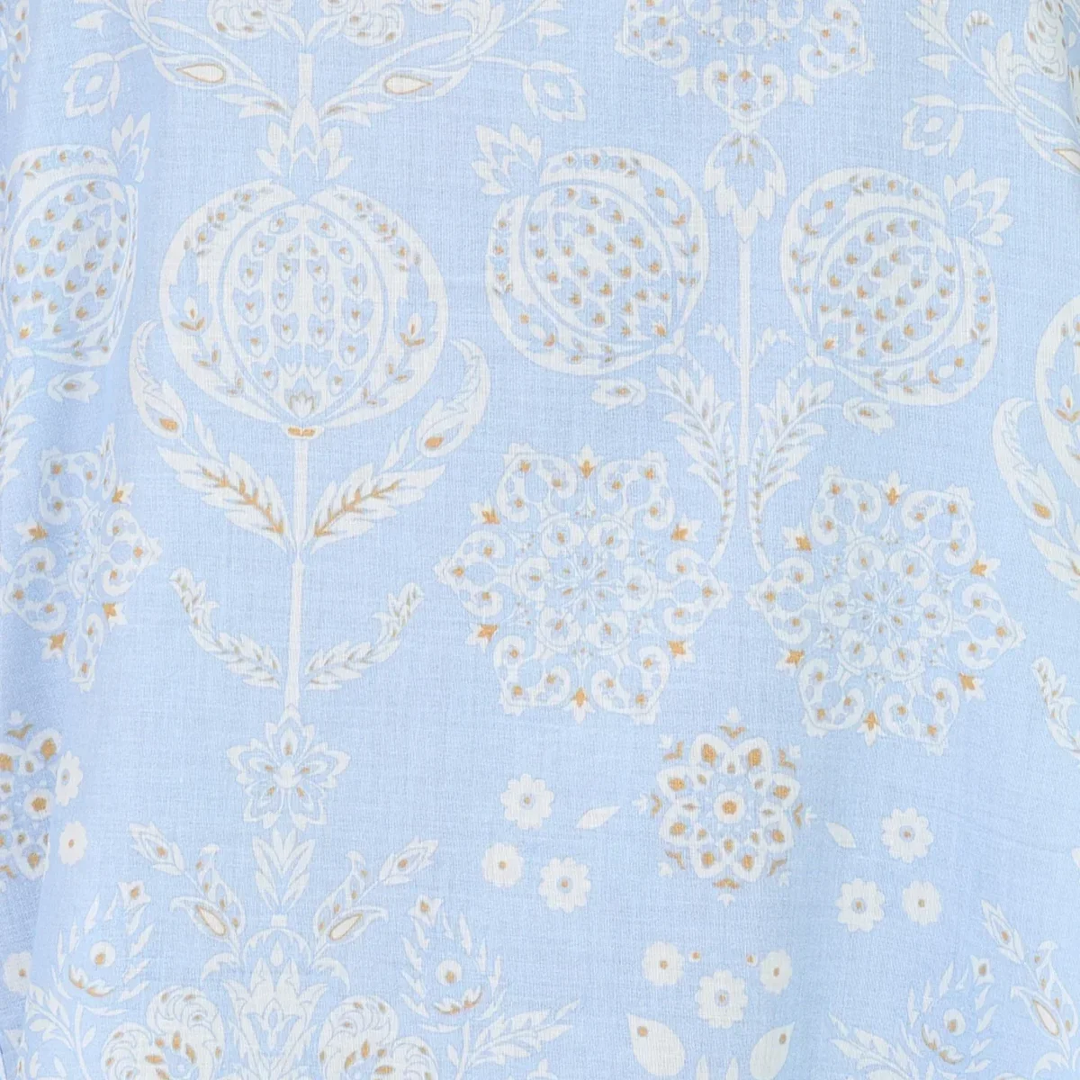 Blue Floral Printed Pure Cotton Straight Kurta With Pants and Dupatta Set thumbnail 3