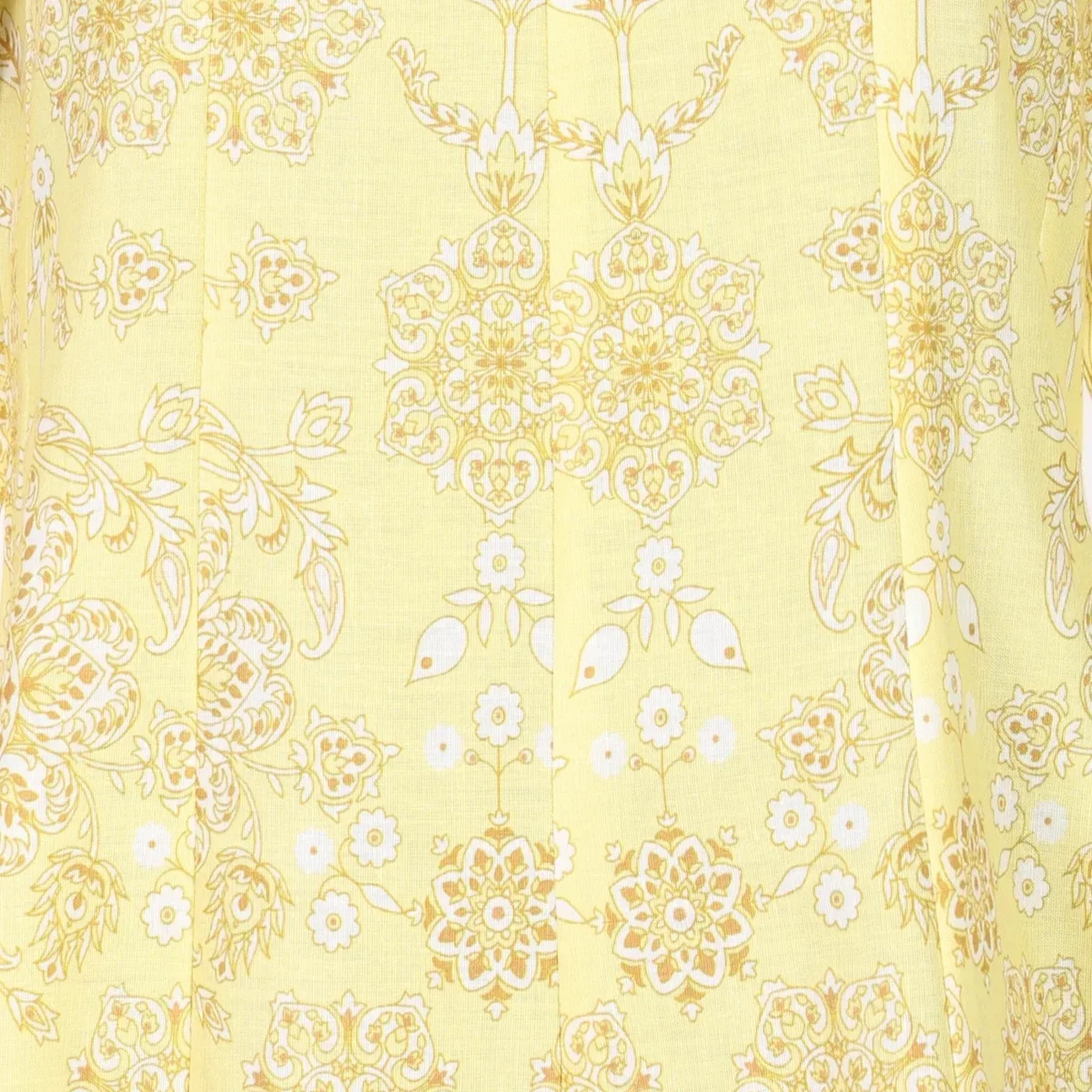 Light Yellow Floral Printed Pure Cotton Straight Kurta With Pants and Dupatta Set thumbnail 3