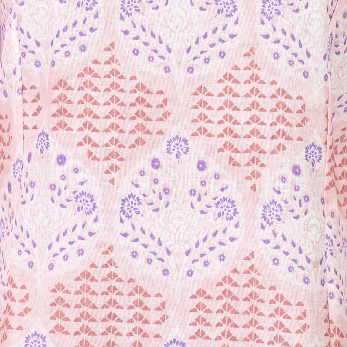Pink Floral Printed Pure Cotton A-line Kurta with Pants Co-ord Set thumbnail 3