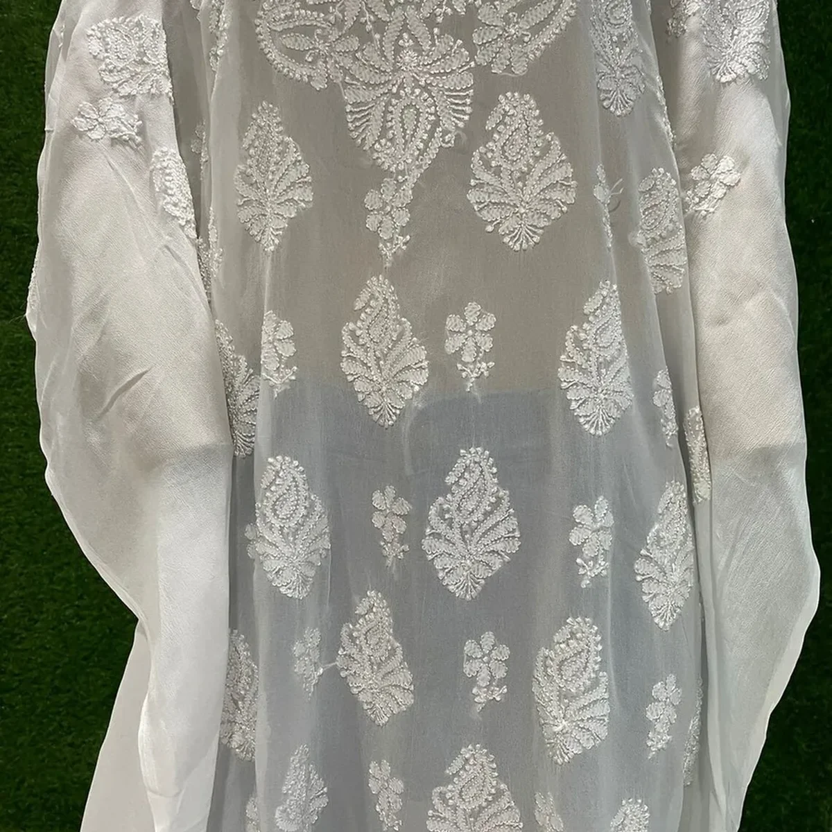Lucknowi Chikankari Long Kaftan Dress thumbnail 4