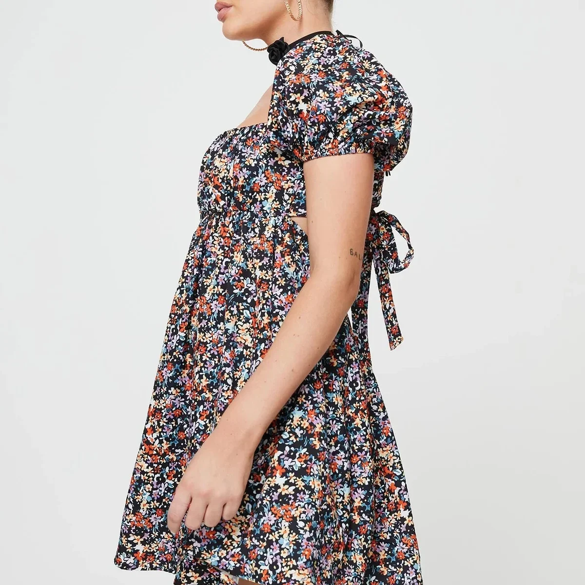 Let's Dance Mini Dress Black Floral thumbnail 4