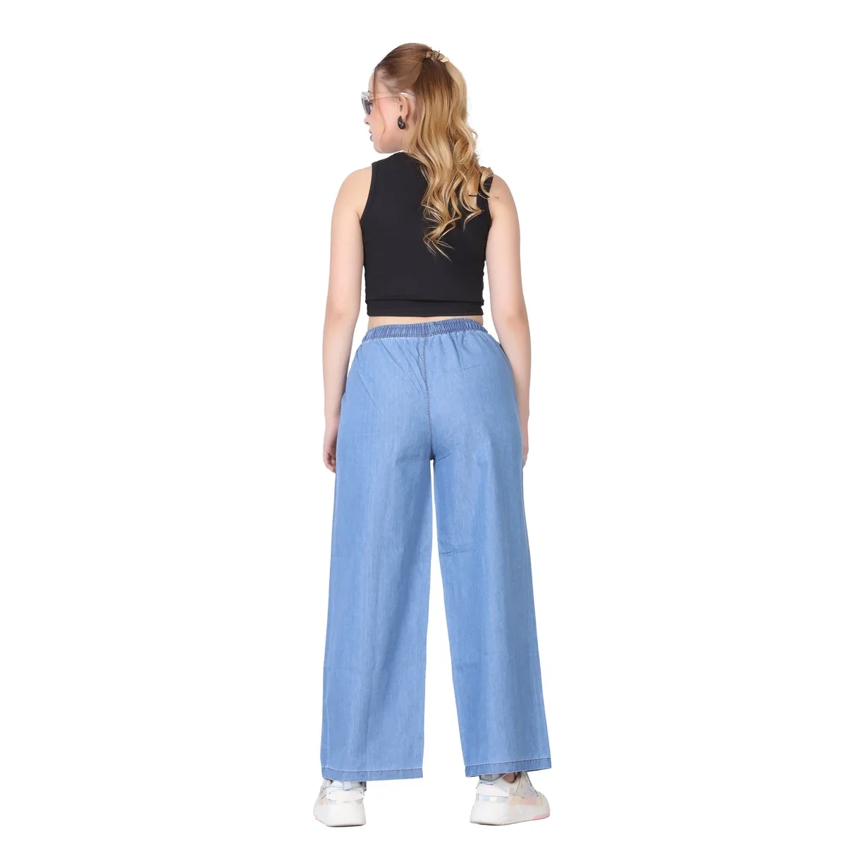 Premium Denim Palazzo - Sky Blue thumbnail 4