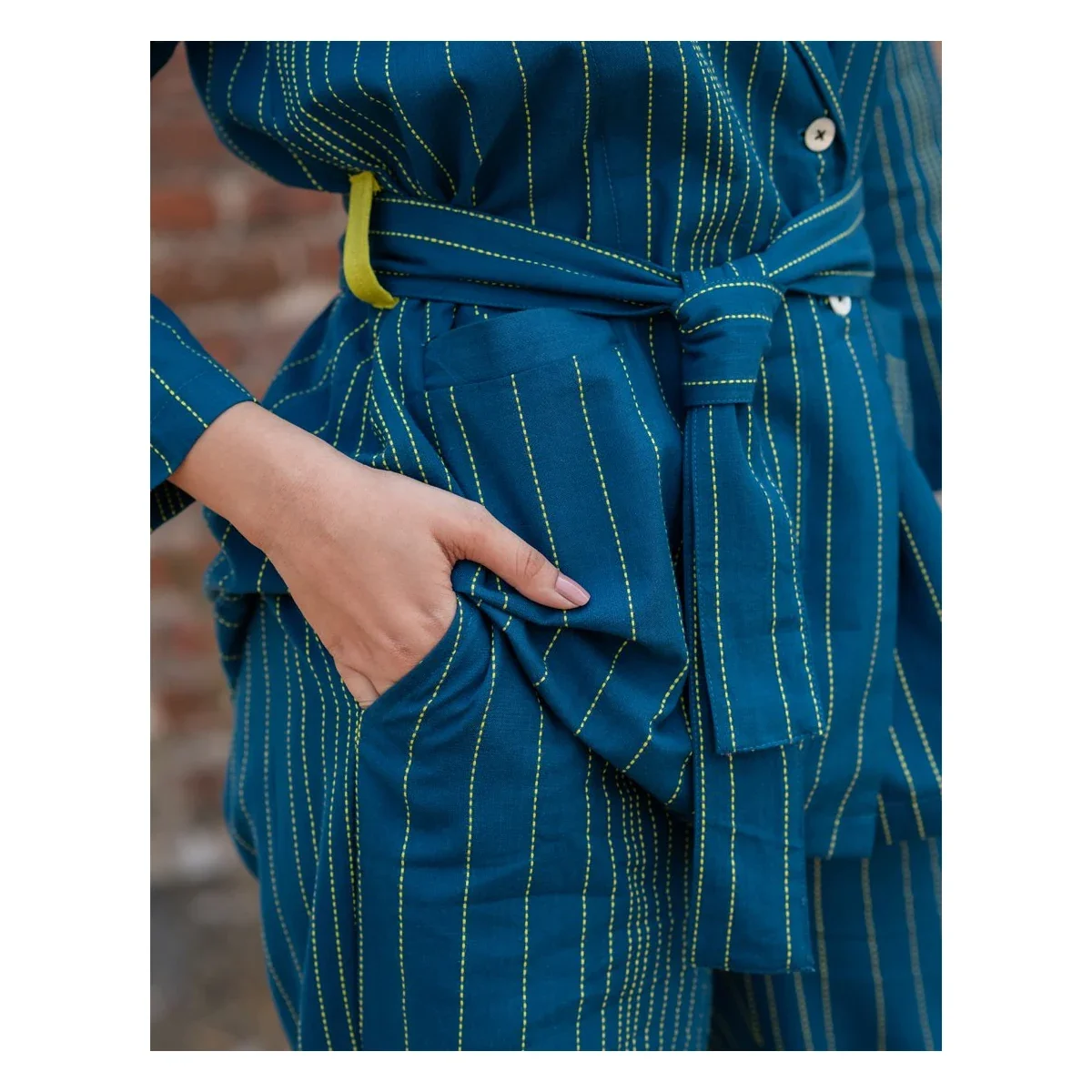 Premium Peacock Blue Blazer Co-ord Set thumbnail 2