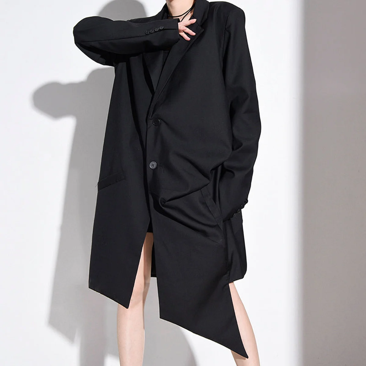Women Fashion Long Sleeve Loose Fit Windbreaker thumbnail 2