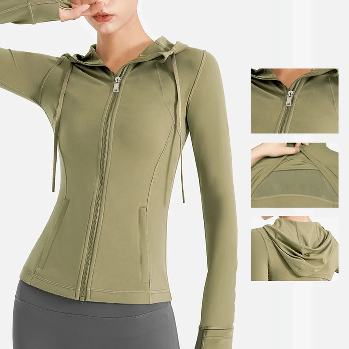 Autumn Winter Sport Jacket Women Quick Dry Fitness Gym Jacket Windbreaker Running Hoodies Long Sleeve Yoga Shirts Top Sportswear - Image 1