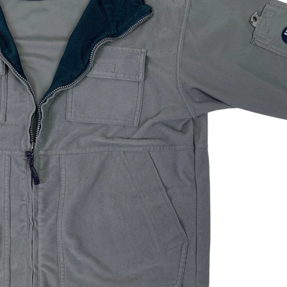 00s Diadora Corduroy Khaki Navy Outdoor Windbreaker Jacket M L thumbnail 3