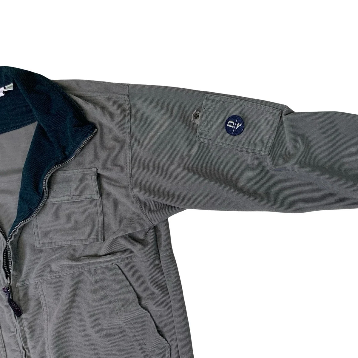 00s Diadora Corduroy Khaki Navy Outdoor Windbreaker Jacket M L thumbnail 4